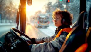 Donna giovane alla guida