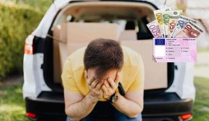 Uomo disperato e patente (Pexels foto) - www.buildingcue.it